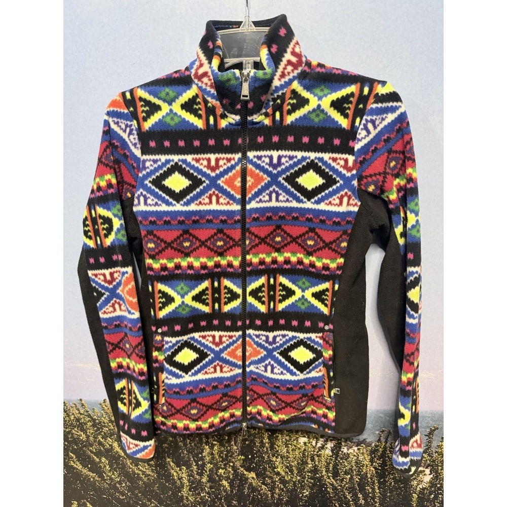 Ralph Lauren LRL Active womens colorful Navajo fleece jacket S Tribal Aztec